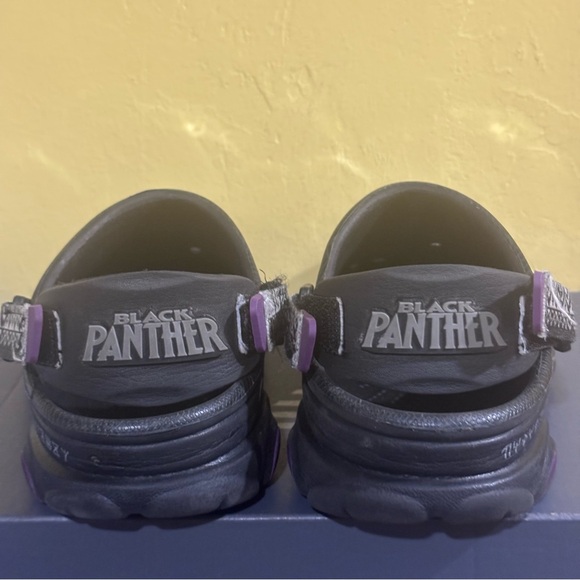 Marvel X Black Panther Crocs All-Terrain Clog 208031-90H Kids Size J 4 - Picture 6 of 6